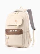 Рюкзак школьный, «Уставший кот», 5 карманов, 2 отделения, 31×13.5×45 см, сливочный - Фото 1