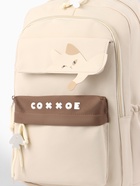 Рюкзак школьный, «Уставший кот», 5 карманов, 2 отделения, 31×13.5×45 см, сливочный - Фото 2