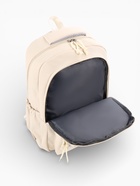 Рюкзак школьный, «Уставший кот», 5 карманов, 2 отделения, 31×13.5×45 см, сливочный - фото 121355007