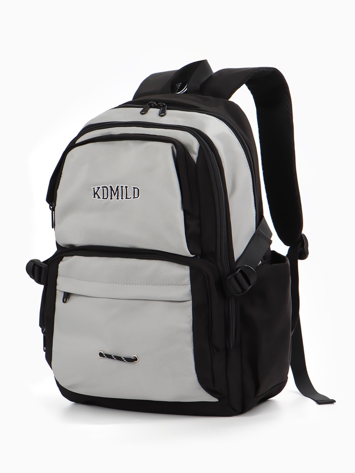 Рюкзак городской, 2 отделения, 6 карманов, 29×12.5×44 см, серый, чёрный - Фото 1