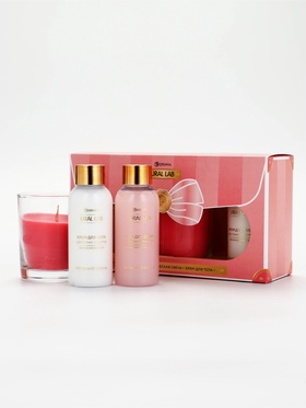 Подарочный набор: гель для душа и крем для тела 2 шт х 100 мл, ароматическая свеча, URAL LAB