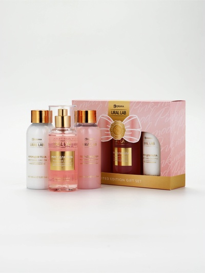 Подарочный набор: гель для душа и крем для тела 2 шт. × 100 мл, мист для тела, URAL LAB