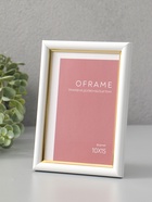 Фоторамка для фото 10×15 см Oframe, пластик, белый с золотом, (пластиковый экран) - фото 68977728