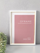 Фоторамка для фото 21×29.7 см (А4) Oframe, пластик, белый с золотом, (пластиковый экран) - Фото 1