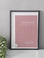 Фоторамка для фото 21×29.7 см (А4) Oframe, пластик, чёрный с серебром, (пластиковый экран) - фото 68977758