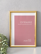 Фоторамка для фото 21×29.7 см (А4) Oframe, пластик, золотой, (пластиковый экран) - Фото 1
