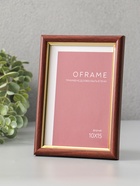 Фоторамка для фото 10×15 см Oframe, пластик, бук с золотом, (пластиковый экран) - фото 68977800