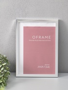 Фоторамка для фото 21×29.7 см (А4) Oframe, пластик, серебро, (пластиковый экран) - фото 68977863