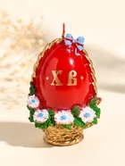 Свеча декоративная «Пасхальное яйцо в корзинке», 7×10.5 см, 130 г - фото 68977901