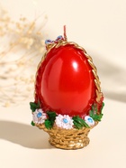 Свеча декоративная «Пасхальное яйцо в корзинке», 7×10.5 см, 130 г - фото 68977903