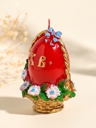 Свеча декоративная «Пасхальное яйцо в корзинке», 7×10.5 см, 130 г - фото 68977904