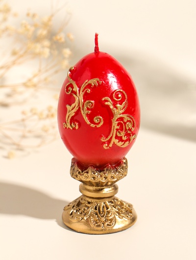 Свеча декоративная «Пасхальное яйцо вензельное», 4.5×10 см, 85 г
