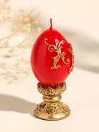 Свеча декоративная «Пасхальное яйцо вензельное», 4.5×10 см, 85 г - фото 68977932