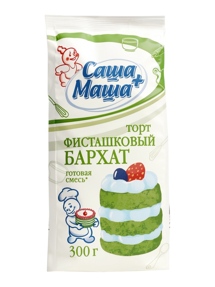 Торт «Фисташковый бархат: Саша+Маша», пленка, 300 г - Фото 1