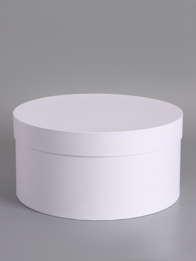 Коробка круглая подарочная, белая, 30×15 см