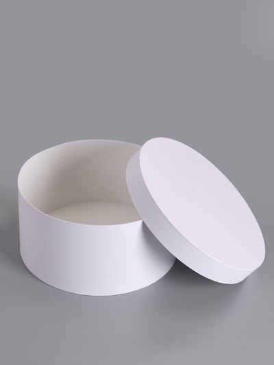 Коробка круглая подарочная, белая, 30×15 см
