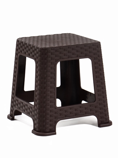 Табурет пластиковый «Ротанг», 27×27×33 см, коричневый