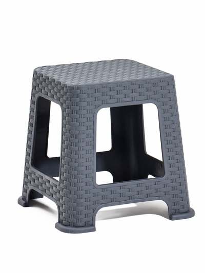 Табурет пластиковый «Ротанг», 27×27×33 см, серый