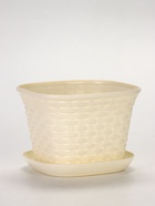 Кашпо для цветов «Ротанг», 3.4 л, 20.9×20.9×15 см, пластиковое, с поддоном, бежевое - фото 68977978