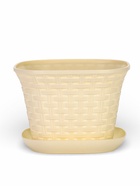 Кашпо для цветов «Ротанг», 3.4 л, 20.9×20.9×15 см, пластиковое, с поддоном, бежевое - Фото 2