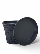 Кашпо для цветов «Ротанг», 1.1 л, d=14.5 см, h=10.5 см, пластиковое, с поддоном, серое - Фото 3