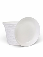 Кашпо для цветов «Ротанг», 3 л, d=20.3 см, h=15 см, пластиковое, с поддоном, белое - Фото 3