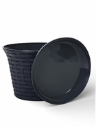 Кашпо для цветов «Ротанг», 3 л, d=20.3 см, h=15 см, пластиковое, с поддоном, серое - Фото 3