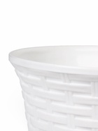 Кашпо для цветов «Ротанг», 4 л, d=22.2 см, h=16.6 см, пластиковое, с поддоном, белое - Фото 2