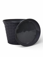 Кашпо для цветов «Ротанг», 4 л, d=22.2 см, h=16.6 см, пластиковое, с поддоном, серое - Фото 3