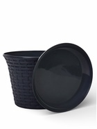 Кашпо для цветов «Ротанг», 6.1 л, d=25.5 см, h=18.9 см, пластиковое, с поддоном, серое - Фото 3