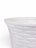 Кашпо для цветов «Ротанг», 8 л, d=27.5 см, h=20.5 см, пластиковое, с поддоном, белое - Фото 2