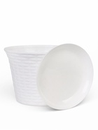 Кашпо для цветов «Ротанг», 8 л, d=27.5 см, h=20.5 см, пластиковое, с поддоном, белое - Фото 3