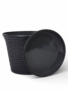 Кашпо для цветов «Ротанг», 8 л, d=27.5 см, h=20.5 см, пластиковое, с поддоном, серое - Фото 3