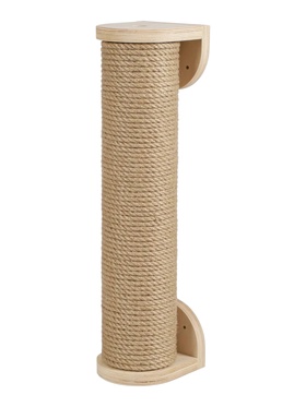 Когтеточка-столбик на стену Rich Breed, 124×5×10 см, d=9.5 см, джут, бежевая