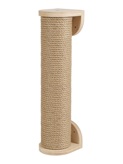 Когтеточка-столбик на стену Rich Breed, 124×5×10 см, d=9.5 см, джут, бежевая