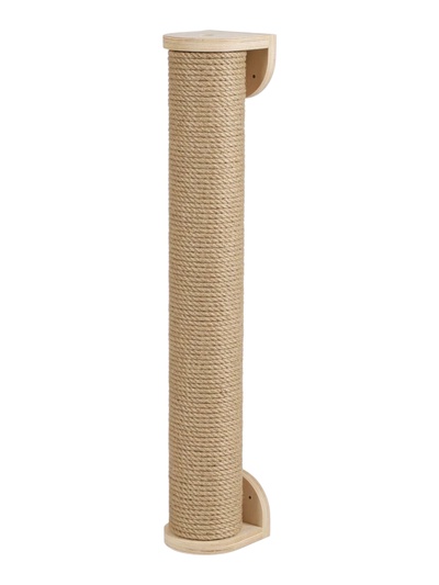 Когтеточка-столбик на стену Rich Breed, 63×10 см, d=9.5 см, джут, бежевая