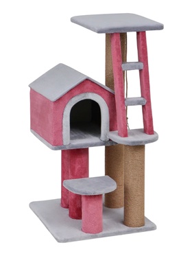Комплекс для кошек «Вышка», 52×52×92 см, d=10 см, розовый 10980353