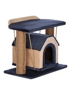 Комплекс для кошек «Дом на весу», 60×58×95 см, d=10 см, темно-синий 10980354