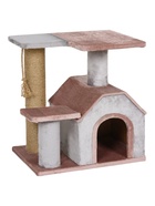 Комплекс для кошек "Камея-3", 50×38×52 см, d=10 см, домик, лежанка, розовый 10980358