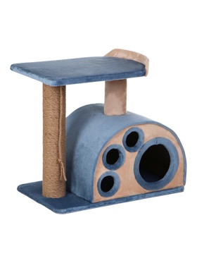 Комплекс для кошек «Лапка», 60×38×60 см, d=10 см, домик, лежанка, голубой 10980364