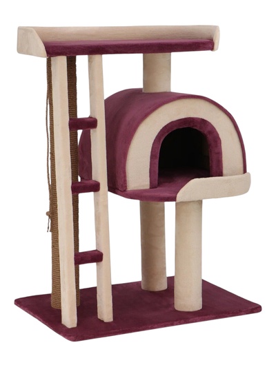 Комплекс для кошек «Легион», 60×38×60 см, d=10 см, домик, лежанка, голубой