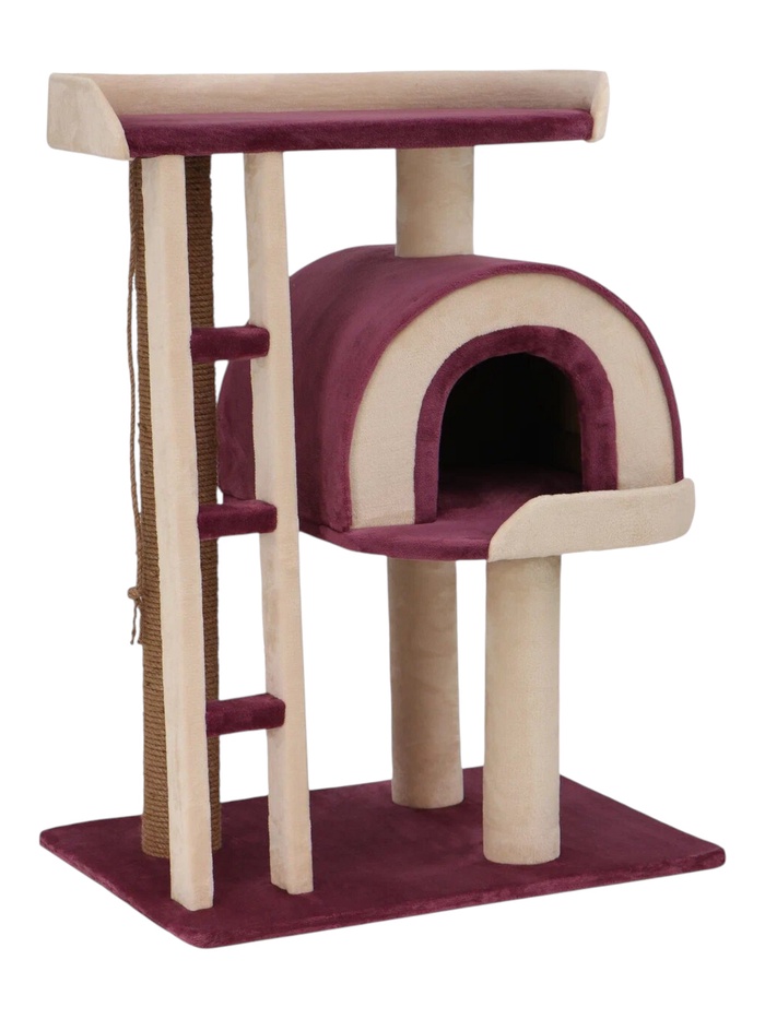 Комплекс для кошек «Легион», 60×38×60 см, d=10 см, домик, лежанка, голубой - Фото 1