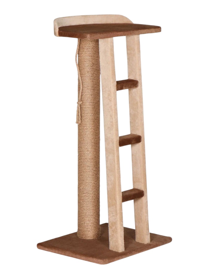 Комплекс для кошек «Лестница», 46×37×96 см, d=10 см, лежанка, коричневый - Фото 1