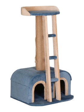 Комплекс для кошек «Таунхаус», 61×52×105 см, d=11 см, 2 домика, лежанка, голубой 10980372