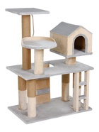 Комплекс для кошек «Уют», 81×55×110 см, d=11 см, домик, лестница, лежанка, серый 10980373
