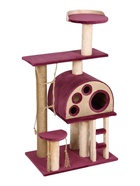 Комплекс для кошек «Фантазия», 72×46×120 см, d=10 см, дом-лапка, лестница, лежанка, розовый 10980374