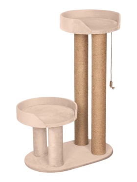 Когтеточка «Дзета», 60×35×89 см, d=10 см, джут, бежевая 10980375