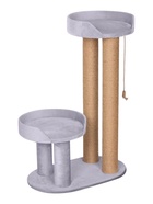 Когтеточка «Дзета», 60×35×89 см, d=10 см, джут, светло-серая 10980377