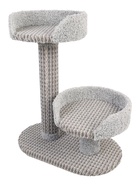 Комплекс для кошек «Крафт», 62×37×65 см, d=10 см, столбик, две лежанки, ковролин, серый 10980384