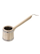 УЦЕНКА Ковш для бани из липы «Емеля», 0.5 л, 54 см, нержавеющая вставка, с длинной ручкой - Фото 1